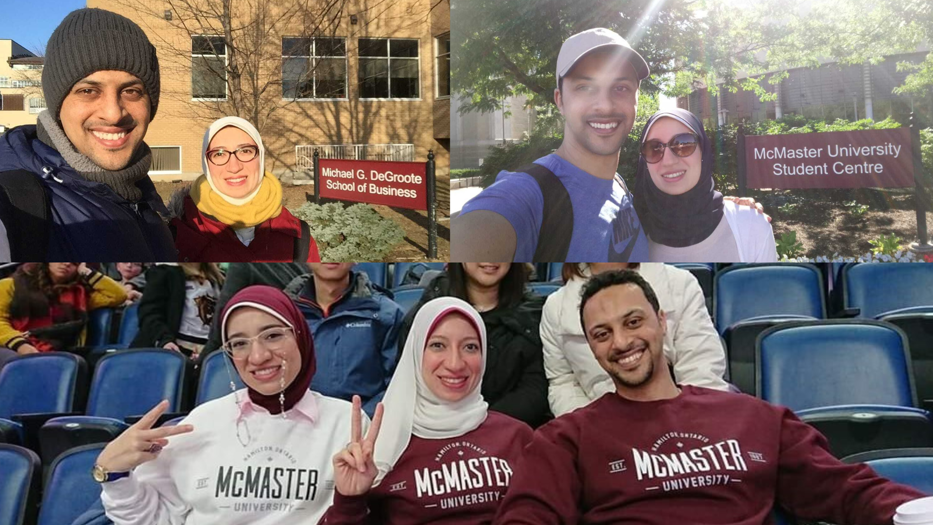 Collage of PhD graduates Esraa Abdelhalim and Ahmed Mohamadean.